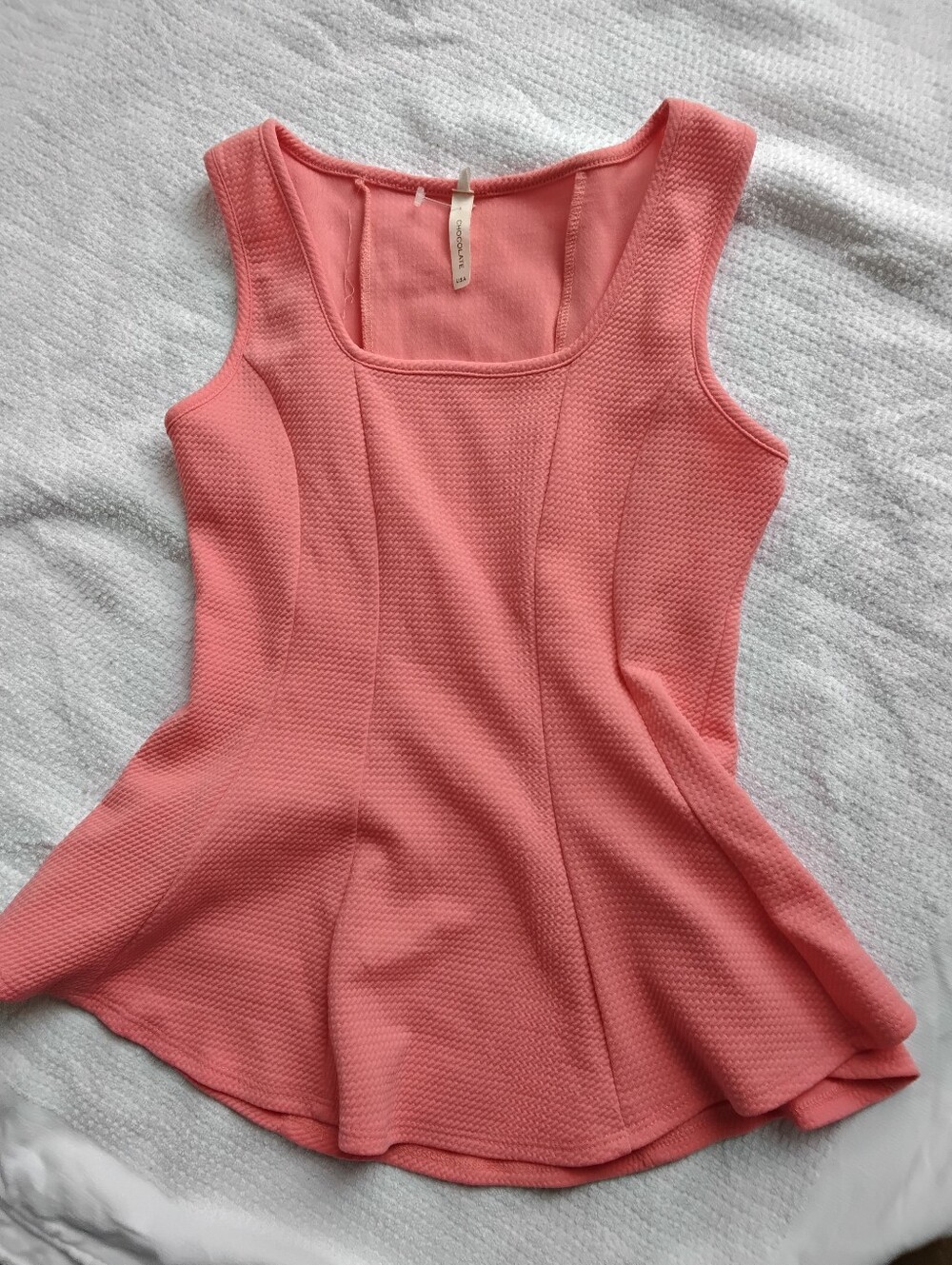 Women’s Sleeveless Peplum Tank Top - Orange